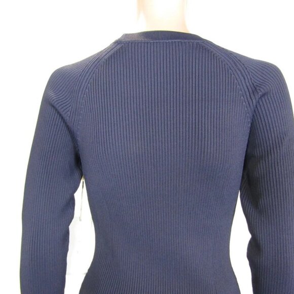 NEW A.L.C. Women's Stretch Ribbed Long Sleeve Mini Dress Navy Blue Size M - Picture 11 of 12